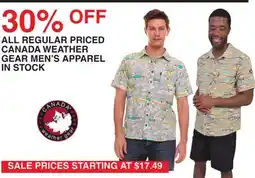 Dunham's Sports CANADA WEATHER GEAR MEN'S APPAREL offer
