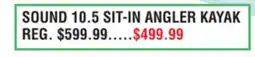 Dunham's Sports SOUND 10.5 SIT-IN ANGLER KAYAK offer