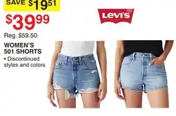 Dunham's Sports LEVI'S WOMEN'S 501 SHORTS offer