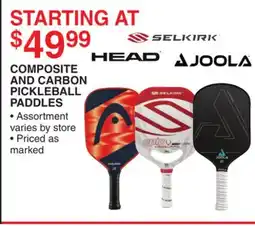 Dunham's Sports COMPOSITE AND CARBON PICKLEBALL PADDLES offer