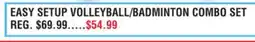 Dunham's Sports EASY SETUP VOLLEYBALL/BADMINTON COMBO SET offer