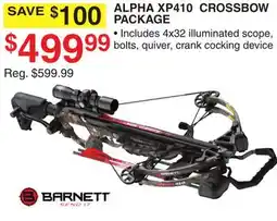 Dunham's Sports BARNETT ALPHA XP410 CROSSBOW PACKAGE offer