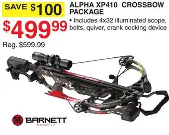 Dunham's Sports BARNETT ALPHA XP410 CROSSBOW PACKAGE offer
