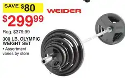 Dunham's Sports WEIDER 300 LB. OLYMPIC WEIGHT SET offer