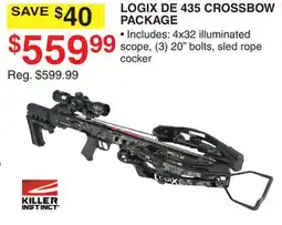 Dunham's Sports KILLER INSTINCT LOGIX DE 435 CROSSBOW PACKAGE offer