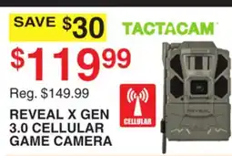 Dunham's Sports TACTACAM REVEAL X GEN 3.0 CELLULAR GAME CAMERA offer