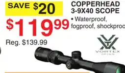 Dunham's Sports VORTEX OPTICS COPPERHEAD 3-9X40 SCOPE offer