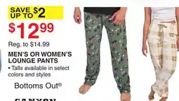 Dunham's Sports MEN'S OR WOMEN'S LOUNGE PANTS offer