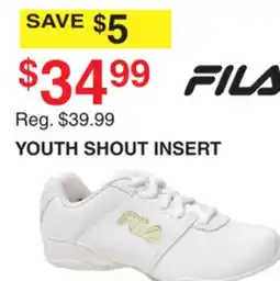 Dunham's Sports FILA YOUTH SHOUT INSERT offer