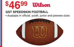 Dunham's Sports WILSON GST SPEEDSKIN FOOTBALL offer