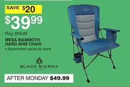 Dunham's Sports BLACK SIERRA MESA MAMMOTH HARD ARM CHAIR offer