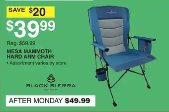 Dunham's Sports BLACK SIERRA MESA MAMMOTH HARD ARM CHAIR offer