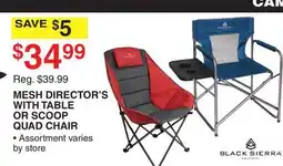 Dunham's Sports BLACK SIERRA MESH DIRECTOR'S WITH TABLE OR SCOOP QUAD CHAIR offer
