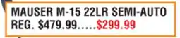 Dunham's Sports MAUSER M-15 22LR SEMI-AUTO offer