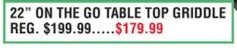 Dunham's Sports 22 ON THE GO TABLE TOP GRIDDLE offer