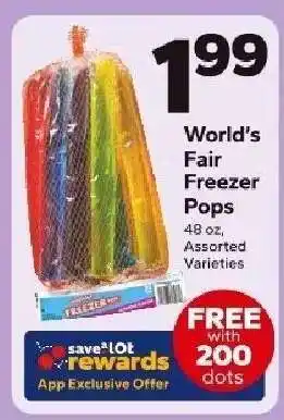 Save a Lot World's Fair Freezer Pops offer