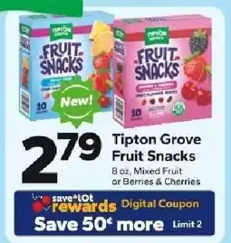 Save a Lot Tipton Grove Fruit Snacks offer