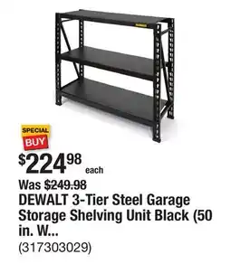 The Home Depot DEWALT 3-Tier Steel Garage Storage Shelving Unit Black (50 in. W x 48 in. H x 18 in. D) offer