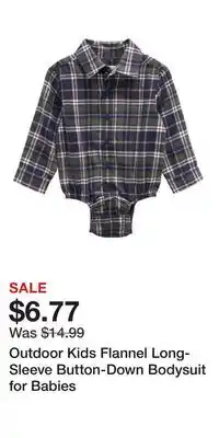 Cabela's Outdoor Kids Flannel Long-Sleeve Button-Down Bodysuit for Babies offer