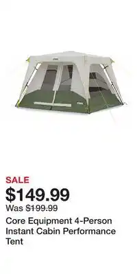Cabela's Core Equipment 4-Person Instant Cabin Performance Tent offer