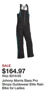 Cabela's Johnny Morris Bass Pro Shops Guidewear Elite Rain Bibs for Ladies offer