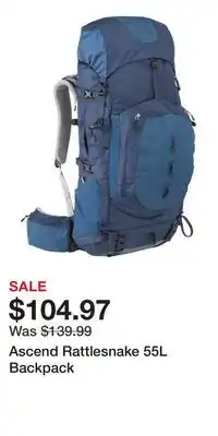 Cabela's Ascend Rattlesnake 55L Backpack offer