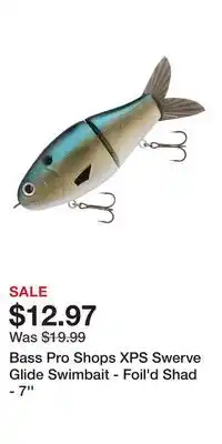Cabela's Bass Pro Shops XPS Swerve Glide Swimbait - Foil'd Shad - 7'' offer