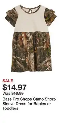 Cabela's Bass Pro Shops Camo Short-Sleeve Dress for Babies or Toddlers offer