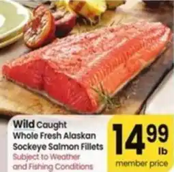 Albertsons Wild caught whole fresh alaskan sockeye salmon fillets offer