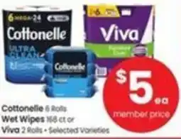 Albertsons Cottonelle wet wipes viva offer