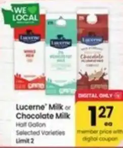 Albertsons Lucerne Milk or chocolate milk offer