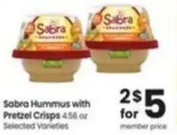 Albertsons Sabra Hummus with Pretzel Crisps offer