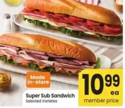 Albertsons Super Sub Sandwich offer