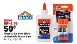 Meijer Elmer's 2 Pk. Glue Sticks or Washable School Glue offer