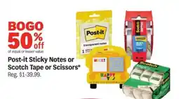 Meijer Post-it Sticky Notes or Scotch Tape or Scissors offer