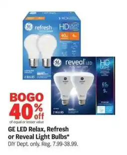 Meijer GE LED Relax, Refresh or Reveal Light Bulbs offer