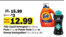 Meijer Tide Liquid Detergent or Downy Unstopables offer