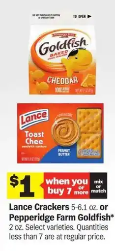 Meijer Lance Crackers or Pepperidge Farm Goldfish offer