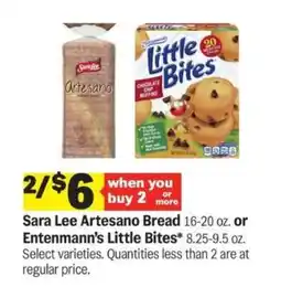 Meijer Sara Lee Artesano Bread or Entenmann’s Little Bites offer