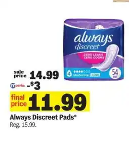 Meijer Always Discreet Pads offer