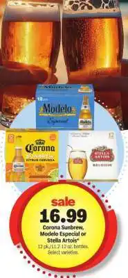 Meijer Corona Sunbrew, Modelo Especial or Stella Artois offer