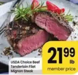 Albertsons USDA Choice Beef Tenderloin Fillet Mignon Steak offer