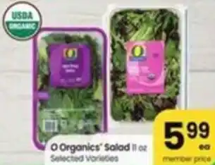 Albertsons O Organics' Salad offer