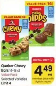 Albertsons Quaker Chewy Bars offer