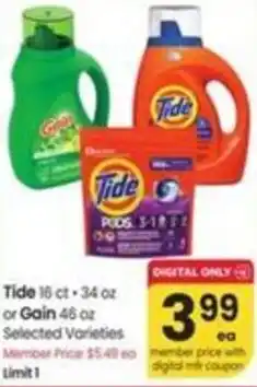 Albertsons Tide or Gain offer