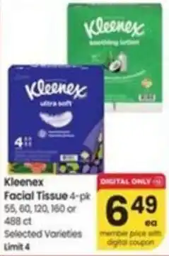 Albertsons Kleenex Facial Tissue offer