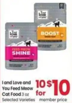 Albertsons l and Love and You Feed Meow Cat Food offer