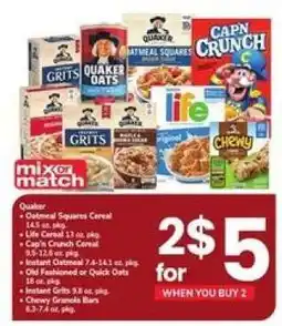 Safeway Quaker Mix or Match offer