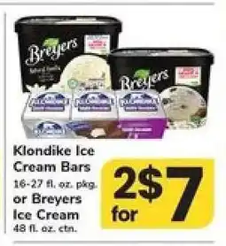 Safeway Klondike Ice Cream Bars or Breyers Ice Cream offer