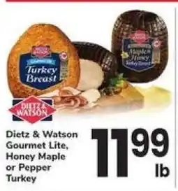 Safeway Dietz & Watson Gourmet Lite, Honey Maple or Pepper Turkey offer